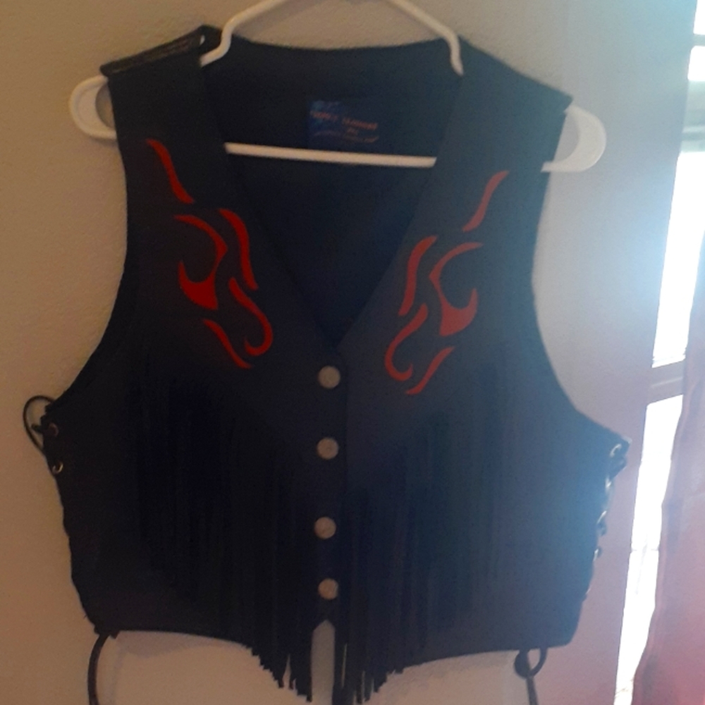 Flame Leather Vest